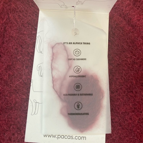 Pacas Men’s Alpaca Wool Sweater Quarter Zip NWT in Bordeaux Melange Red Size L - Picture 10 of 12